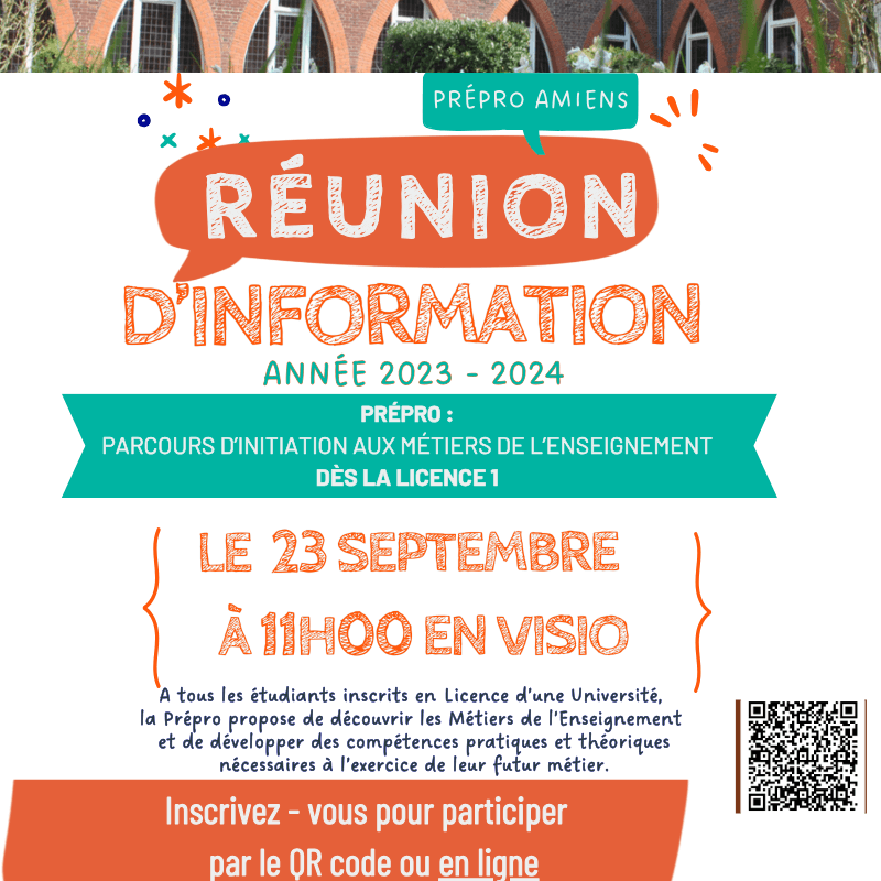 Reunion d’information – Prépro d’Amiens – samedi 23 septembre